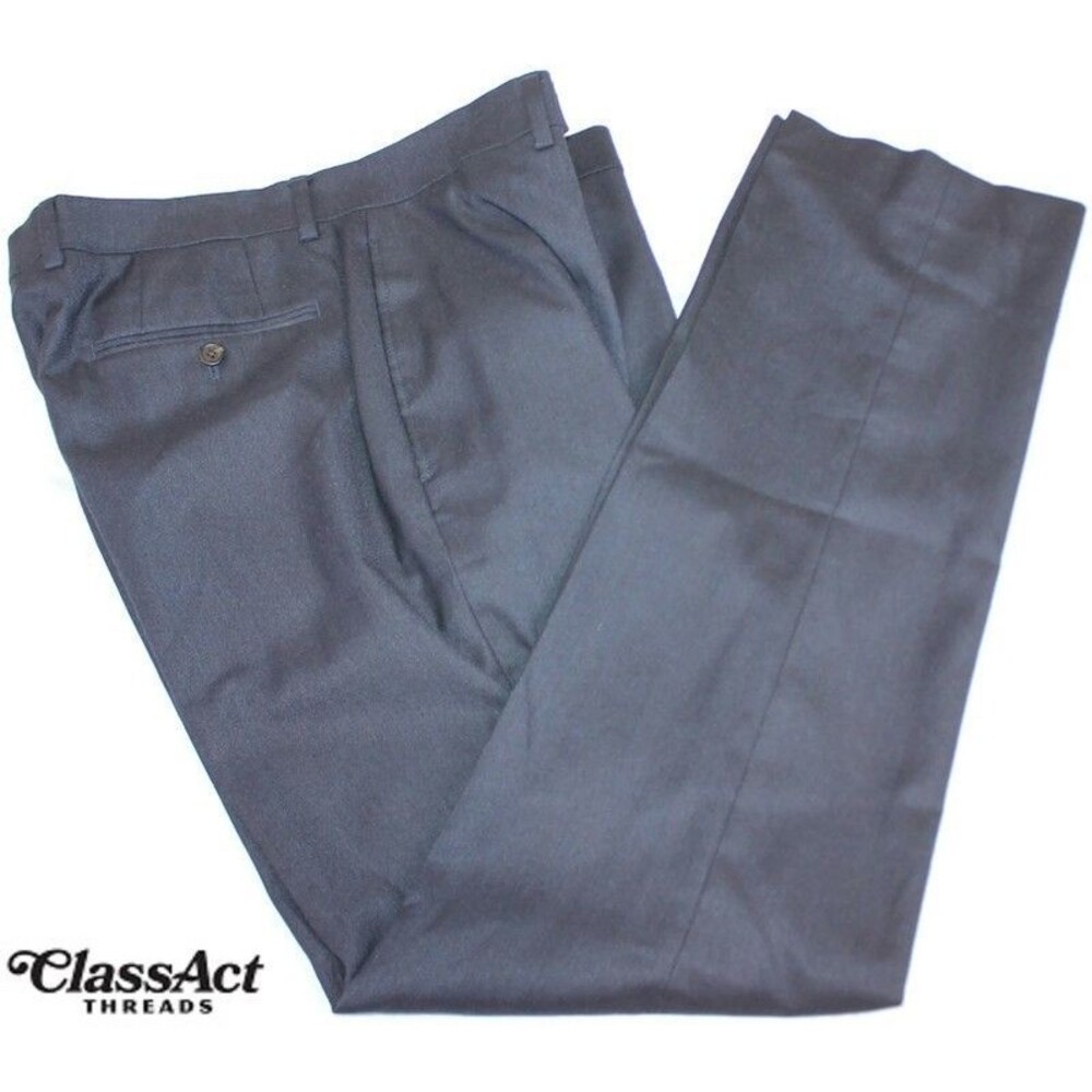 Lauren Ralph Lauren Mens Navy Blue Dress Pants Straight Leg Flat Fronts 34 X 32